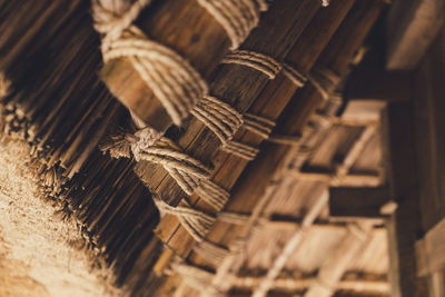 Close-up of wicker basket