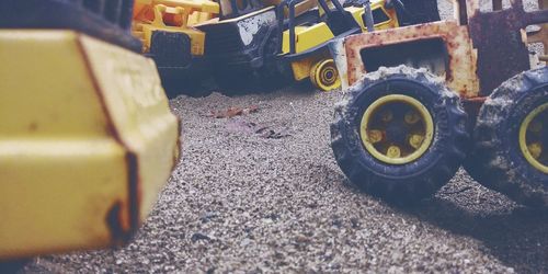 Close-up of machinery at construction site