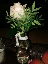 Close-up of flower vase on table