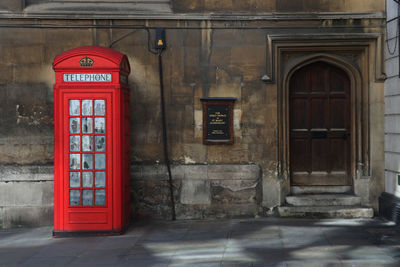 Red door of building