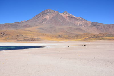 Scenic view of desert against clear sky