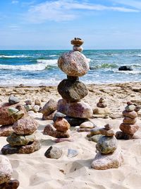 Stack of pebbles on beach