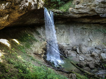 Scenic view of waterfall