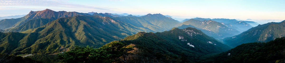 Scenic view of mountains against sky