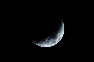 Close-up of moon against clear sky at night