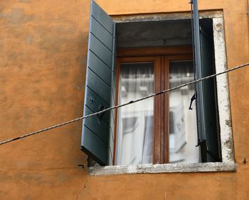 Low angle view of window on building