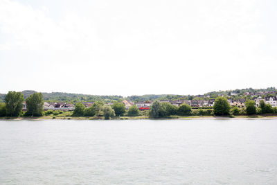 Scenic view of lake against clear sky