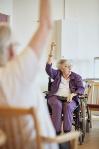 Senior woman on wheelchair