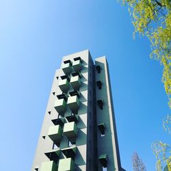 Low angle view of building against clear sky