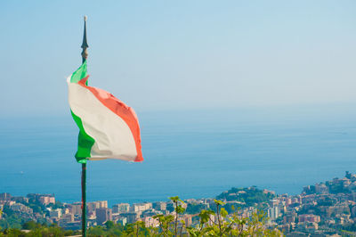 Italian flag flying in the wind