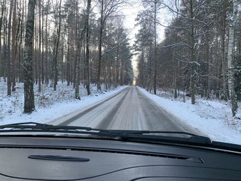 Snowy road in poland