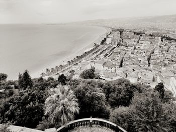 High angle view of historical building against sky