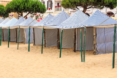 Deck chairs on beach