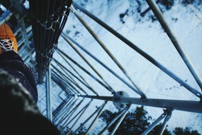 Low angle view of metallic structure against sky