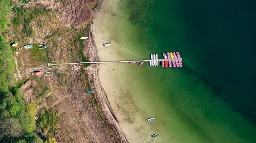 High angle view of beach