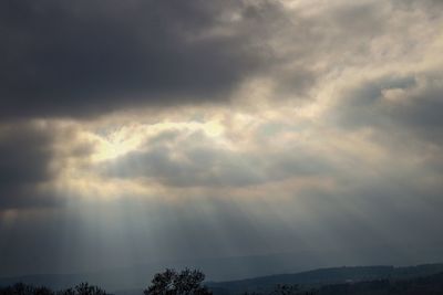 Low angle view of storm clouds in sky