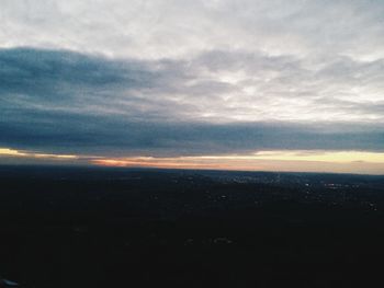 Aerial view of landscape against cloudy sky