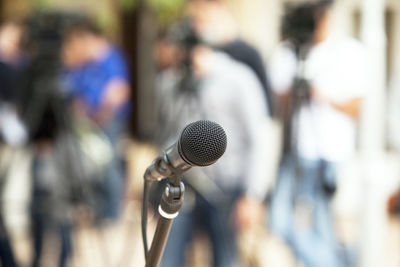 Close-up of microphone