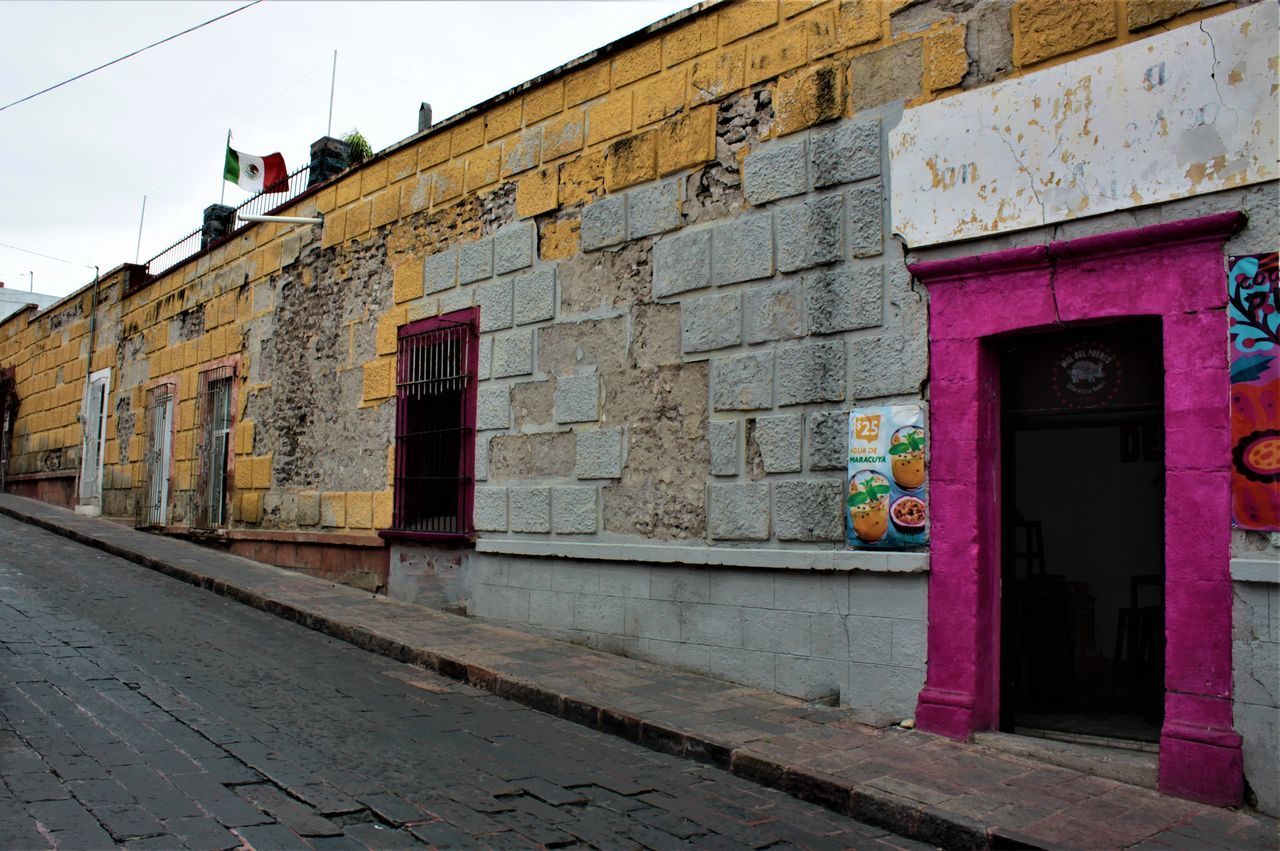 LOW ANGLE VIEW OF BUILDING ON WALL