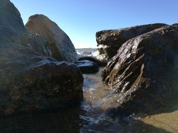 Scenic view of beach against sky