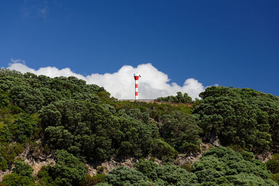 Low angle view of lighthouse against sky