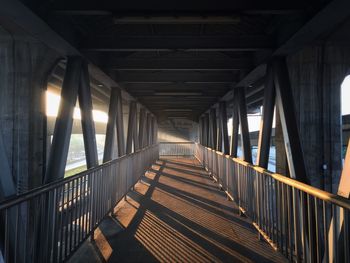 Empty footpath in bridge