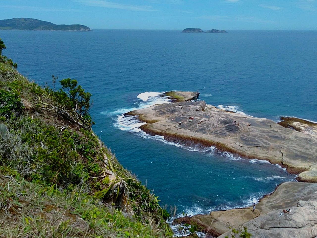 nature, water, beauty in nature, sea, scenics, high angle view, tranquil scene, outdoors, day, tranquility, no people, mountain, sky