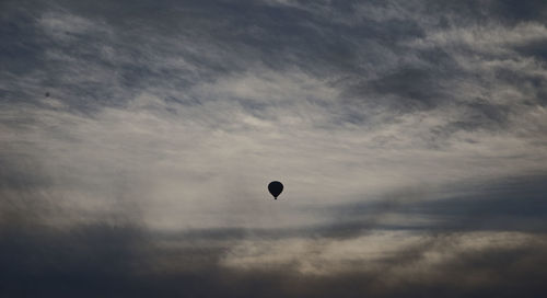 Low angle view of hot air balloon against sky