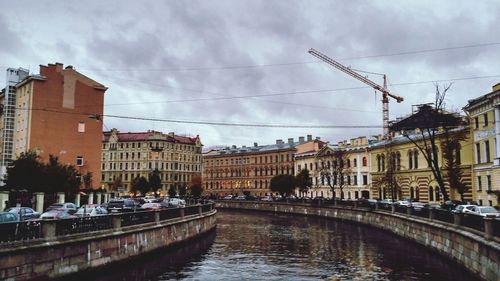 View of buildings in town against the sky