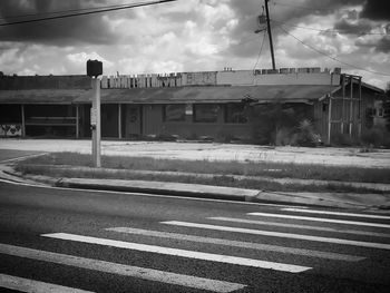 Road against cloudy sky