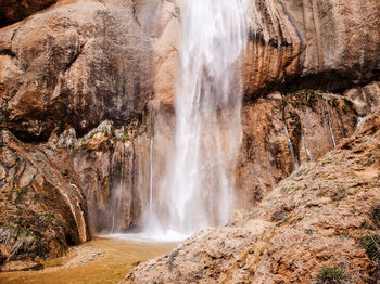 Scenic view of waterfall