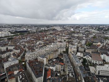 High angle view of townscape against sky