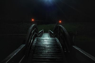 Empty staircase at night