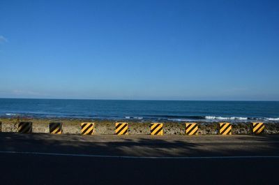 View of sea against blue sky