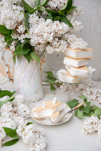 Close-up of flowers on table