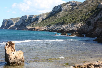 Scenic view of spanish rocky coastline