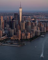 Aerial view of buildings in city