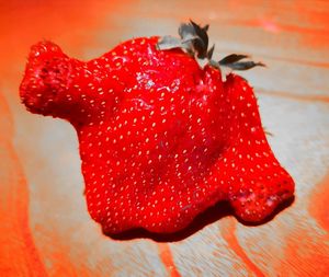 Close-up of strawberry on table