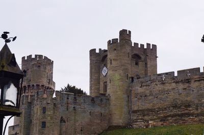 Low angle view of built structure against clear sky