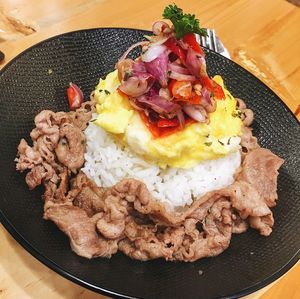 Close-up of meat on plate