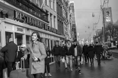 People standing on city street