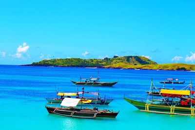 Boats in sea