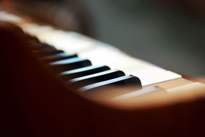 Close-up of piano keys