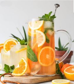 Refreshing orange mint water 
