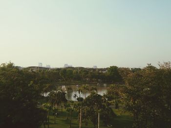 Scenic view of calm sea against clear sky