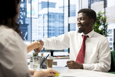 Business colleagues working at office