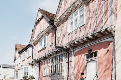 Low angle view of old building against sky