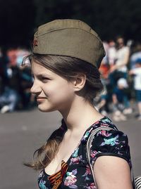 Close-up portrait of a young woman