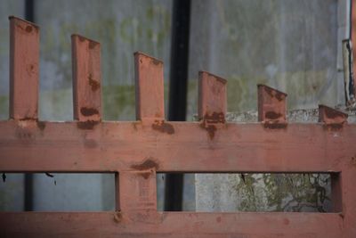 Close-up of rusty window