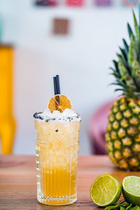 Close-up of drink on table